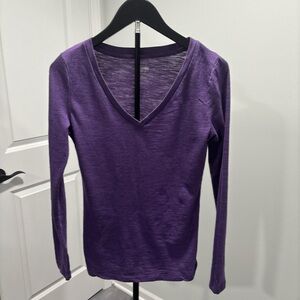 Mossimo Supply Co. Purple V-Neck Long Sleeve Top
